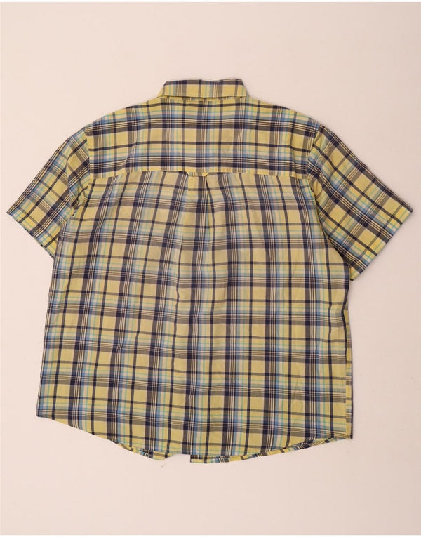 Chaps Herren-Kurzarmhemd XL, gelb kariert, Baumwolle