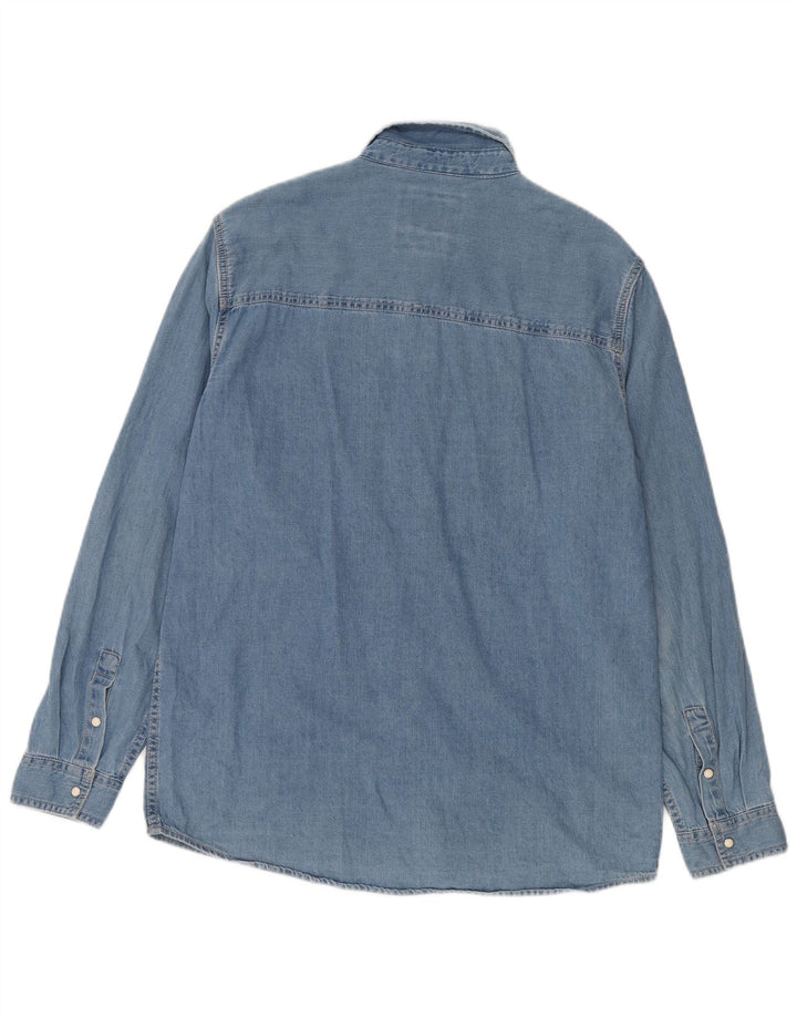 Zara Herren-Jeanshemd, große blaue Baumwolle