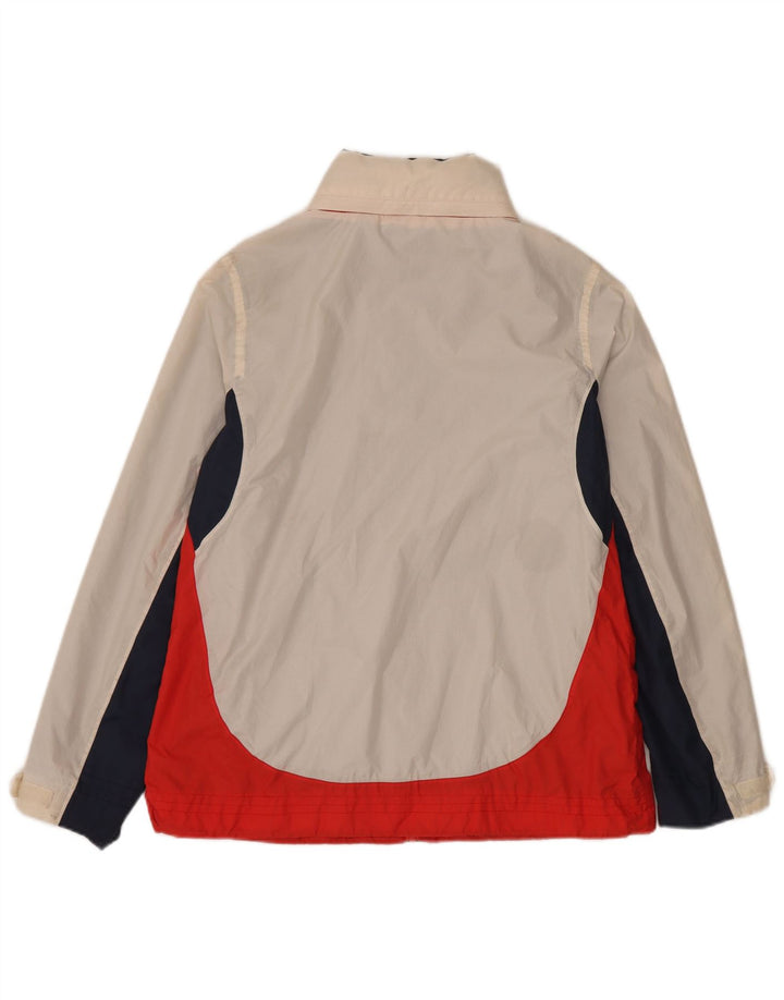 Weird Fish Damen-Windbreakerjacke mit Kapuze, UK 14, Größe L, Weiß, Farbblock