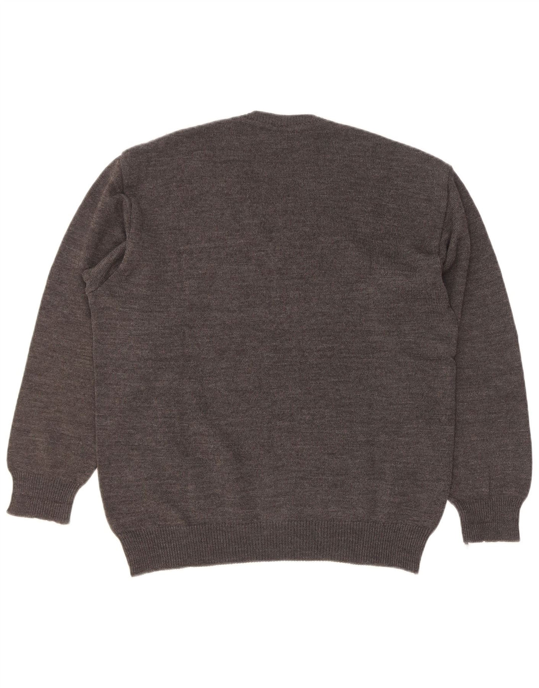 Rinaldi Herren-Pullover mit V-Ausschnitt aus mittelgrauer, geometrischer Wolle