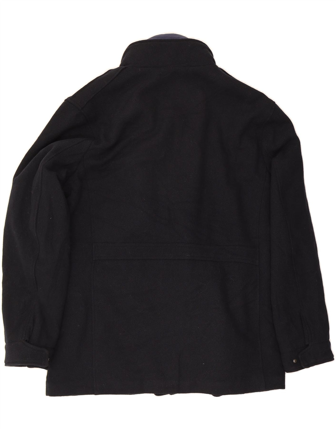 SEA BARRIER Mens Overcoat UK 46 3XL Navy Blue Polyester Vintage Sea Barrier and Second-Hand Sea Barrier from Messina Hembry 