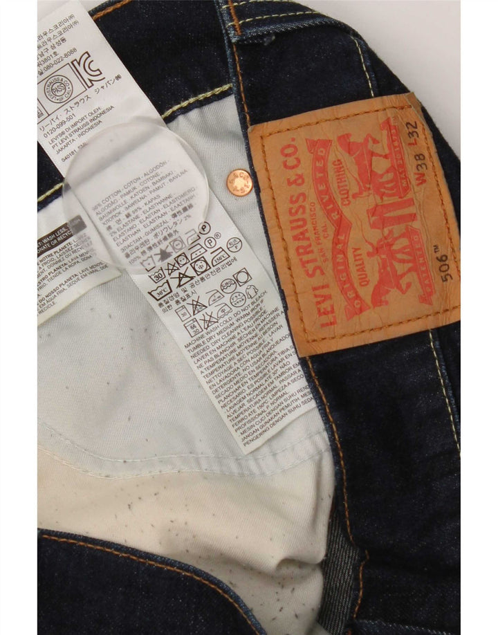 Levi's Herren 506 Straight Jeans W38 L32 Marineblau Baumwolle