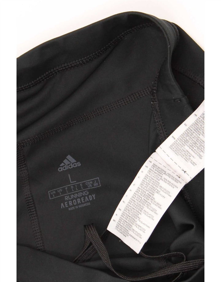 Adidas Damen Aeroready Leggings UK 14 Large Schwarz Polyester