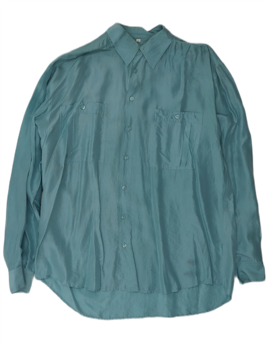 AQUILA Herrenhemd Große blaue Seide