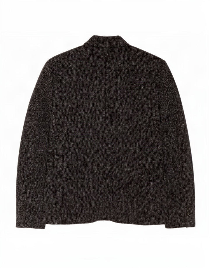 Zara Herren-Blazerjacke mit 2 Knöpfen, EU 50, mittelgraues Polyester
