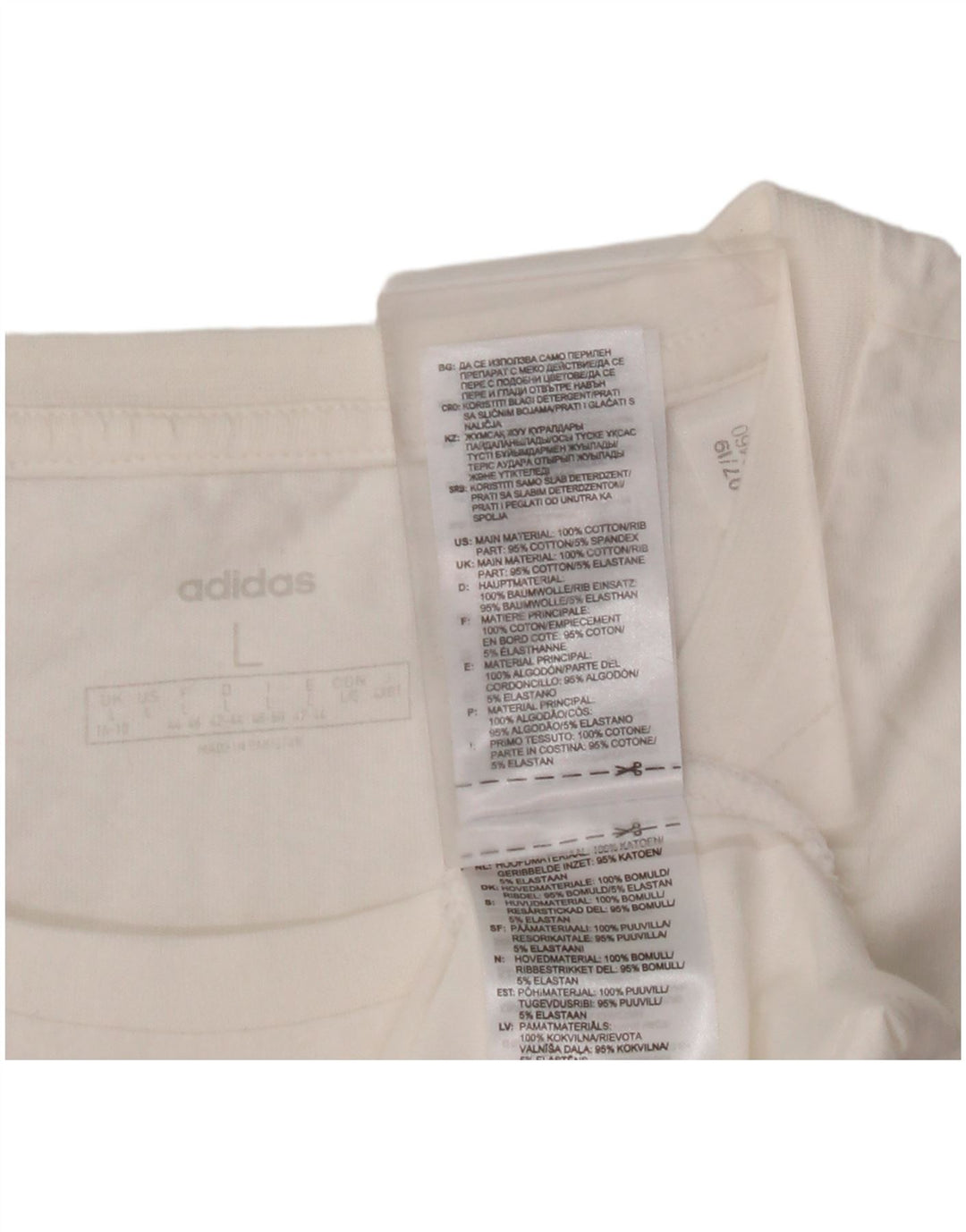 ADIDAS Damen Grafik T-Shirt Top UK 16/18 Large Weiße Baumwolle