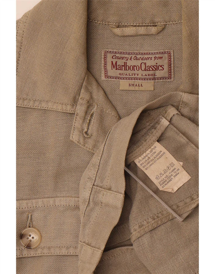 Marlboro Classics Damen Utility-Jacke UK 10 Small Graues Leinen