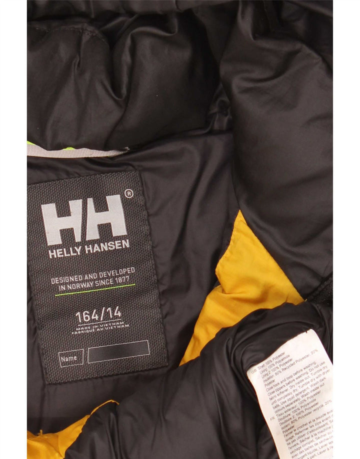Helly Hansen Wattierte Jacke mit Kapuze für Jungen, 13–14 Jahre, gelbes Farbblockdesign