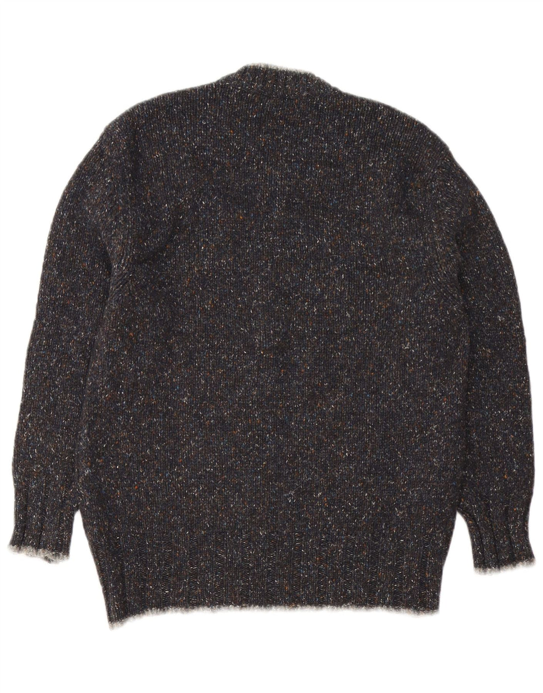 Vintage Herren-Pullover mit Zigarette und Grafik, V-Ausschnitt, mittelgrau meliert