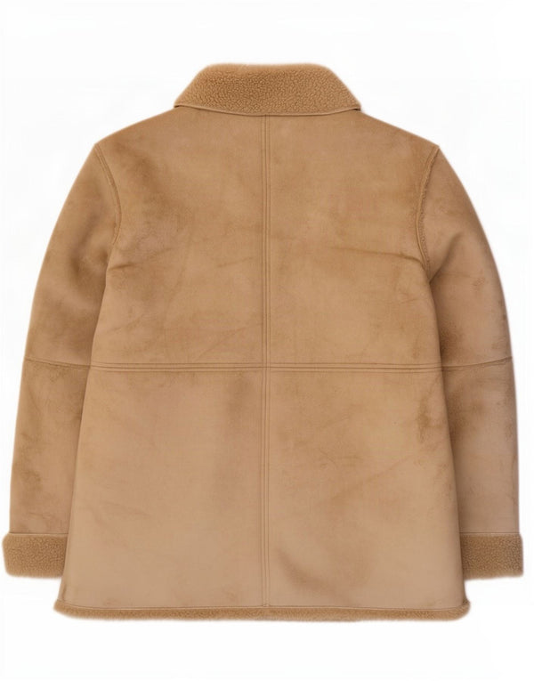 David Barry Damen Sherpa-Jacke UK 16 Large Beige Polyester