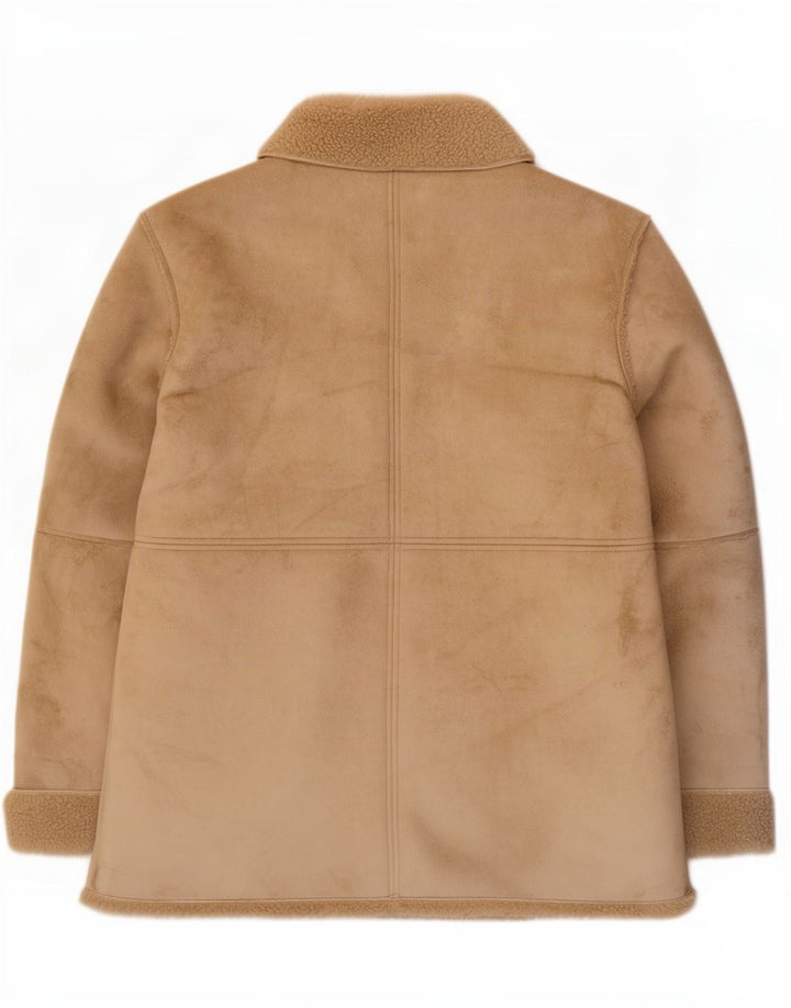 David Barry Damen Sherpa-Jacke UK 16 Large Beige Polyester