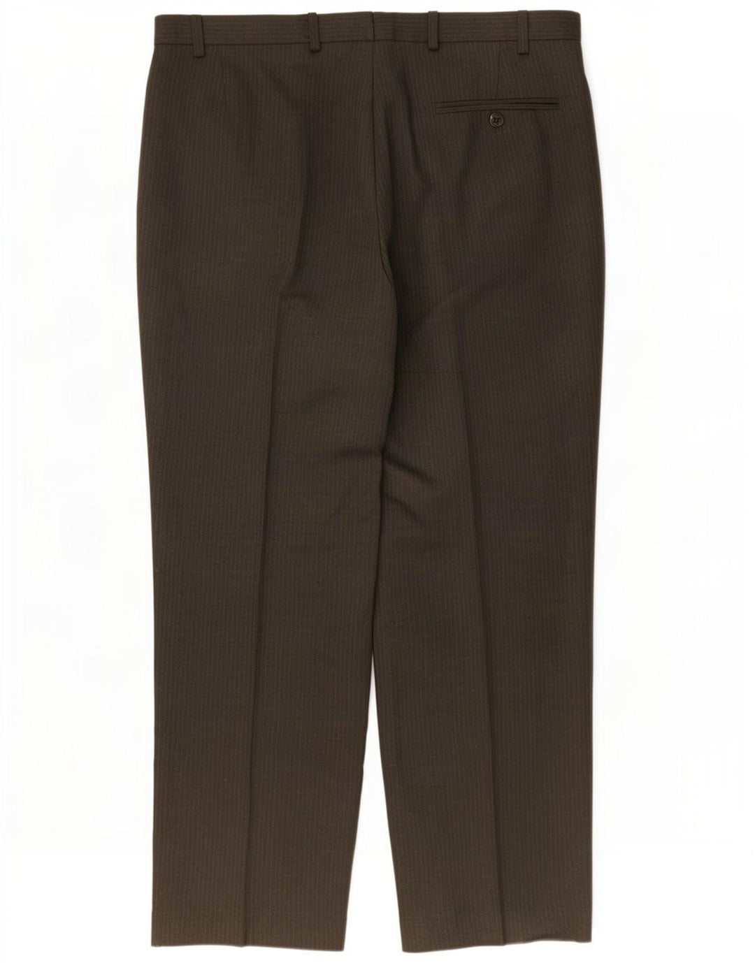 Marks & Spencer Herren-Anzughose mit Pegged-Anzug, W36 L29, braunes Nadelstreifen-Polyester
