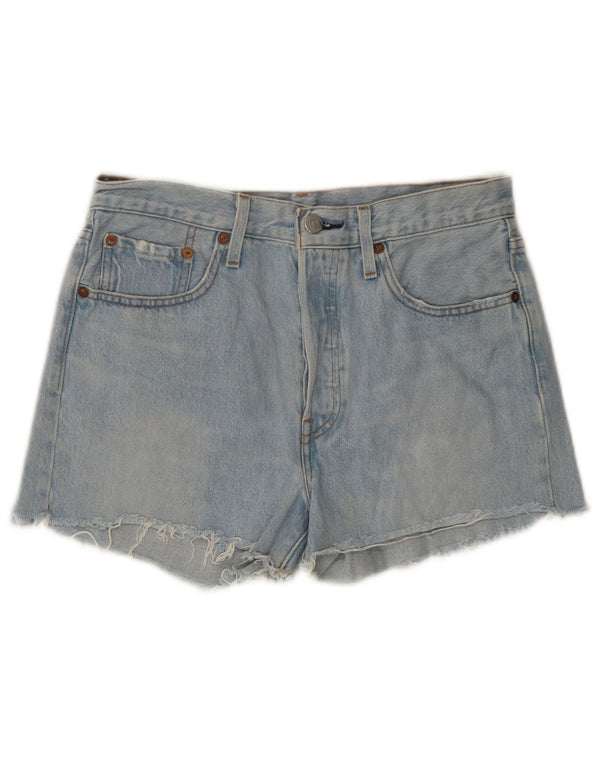 LEVI'S Damen 501 High Rise Denim Shorts W26 Small Blaue Baumwolle
