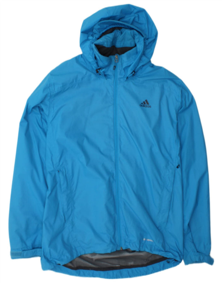 Adidas Herren-Regenjacke mit Kapuze, UK 40, großes blaues Nylon