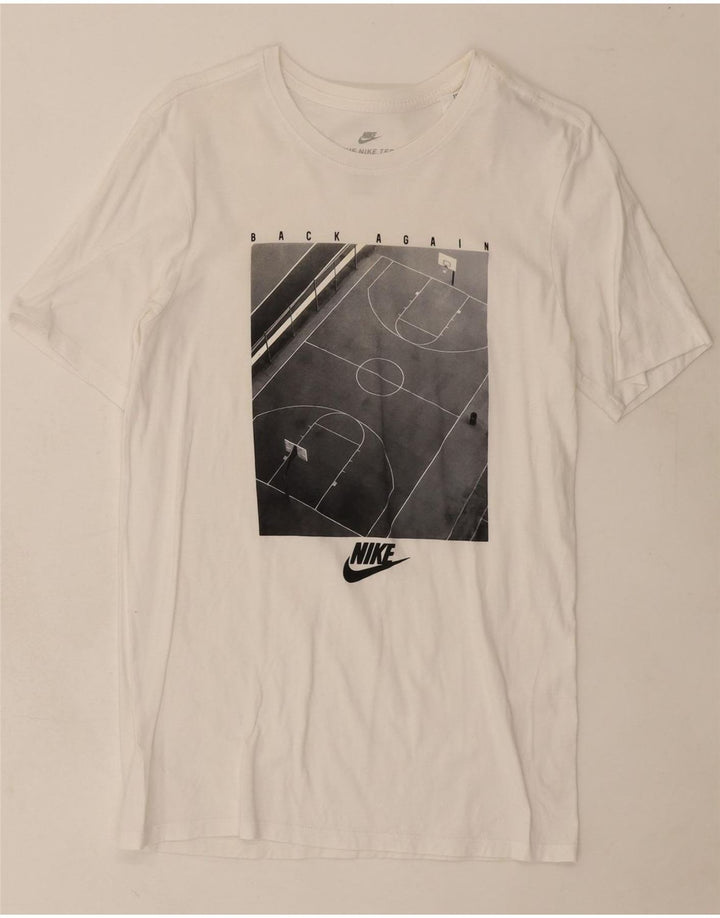 NIKE Mens Athletic Cut Graphic T-Shirt Top Small White Vintage Nike and Second-Hand Nike from Messina Hembry 