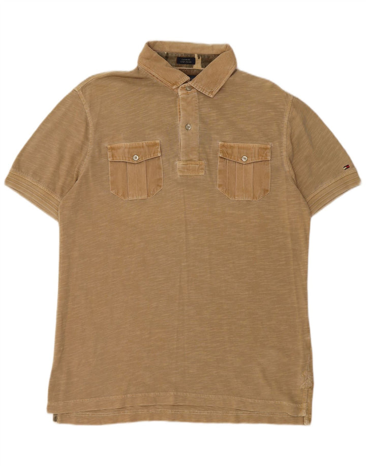 TOMMY HILFIGER Herren Coupe Ajustee Poloshirt Mittelbeige meliert