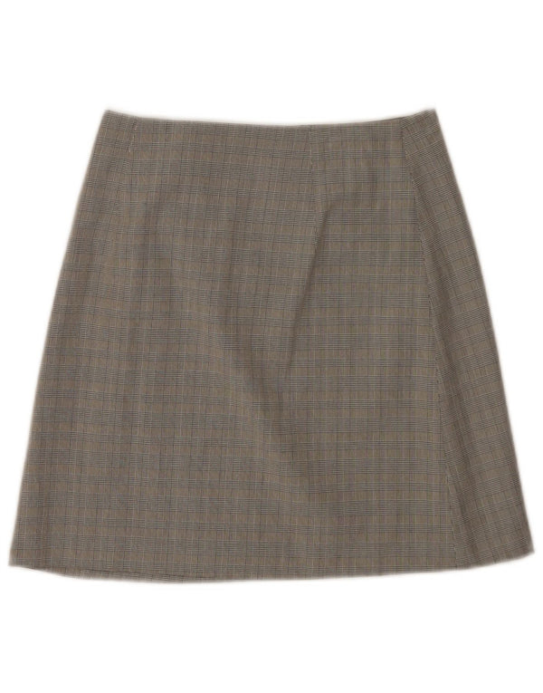 I Gabbiani Damen Wickelrock UK 34 XS W26 Grau karierte Viskose