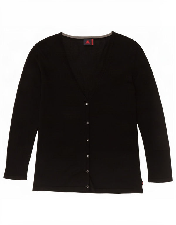 Kappa Damen-Cardigan-Pullover UK 14 Große schwarze Wolle