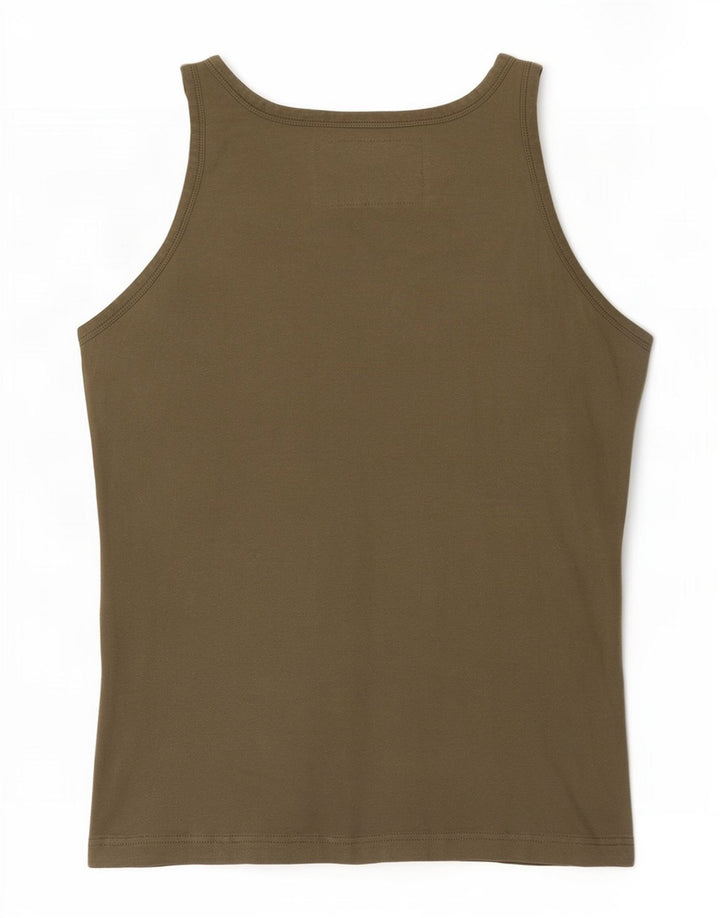 Freddy Womens Graphic Vest Top IT 46/48 Large Khaki Baumwolle