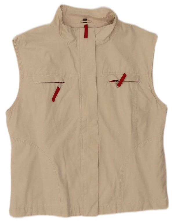 Street One Ärmellose Trainingsjacke für Damen, UK 14, Mittelbeige