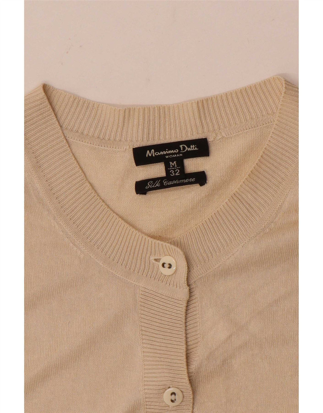 Massimo Dutti Damen Strickjacke UK 12 Mittelbeige Seide