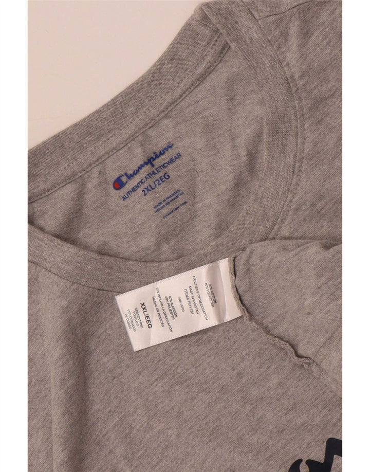 Champion Herren Grafik T-Shirt Top 2XL Grau Baumwolle