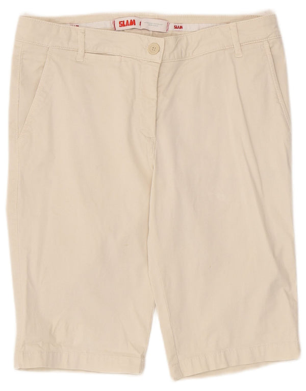 Slam Damen Chinoshorts IT 46 Large W32 Beige Baumwolle