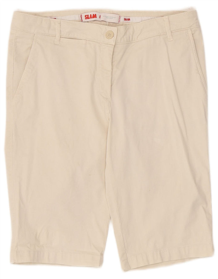 Slam Damen Chinoshorts IT 46 Large W32 Beige Baumwolle