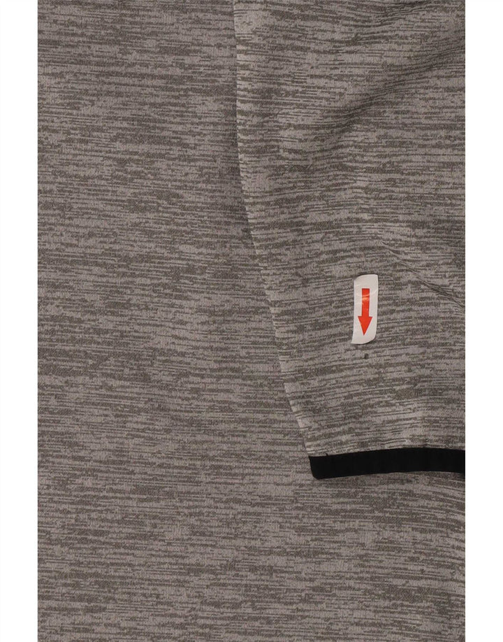 Under Armour Herren-Sweatshirt mit Reißverschluss am Hals, großes, grau meliertes Polyester