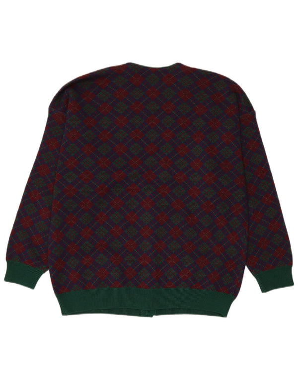 Stefanel Herren-Strickjacke, mittleres Marineblau, Fair-Isle-Muster