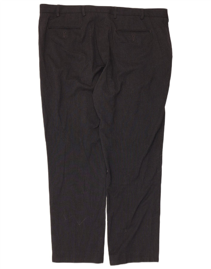 Marks & Spencer Herren maßgeschneiderte gerade Chinohose W42 L30 Schwarz