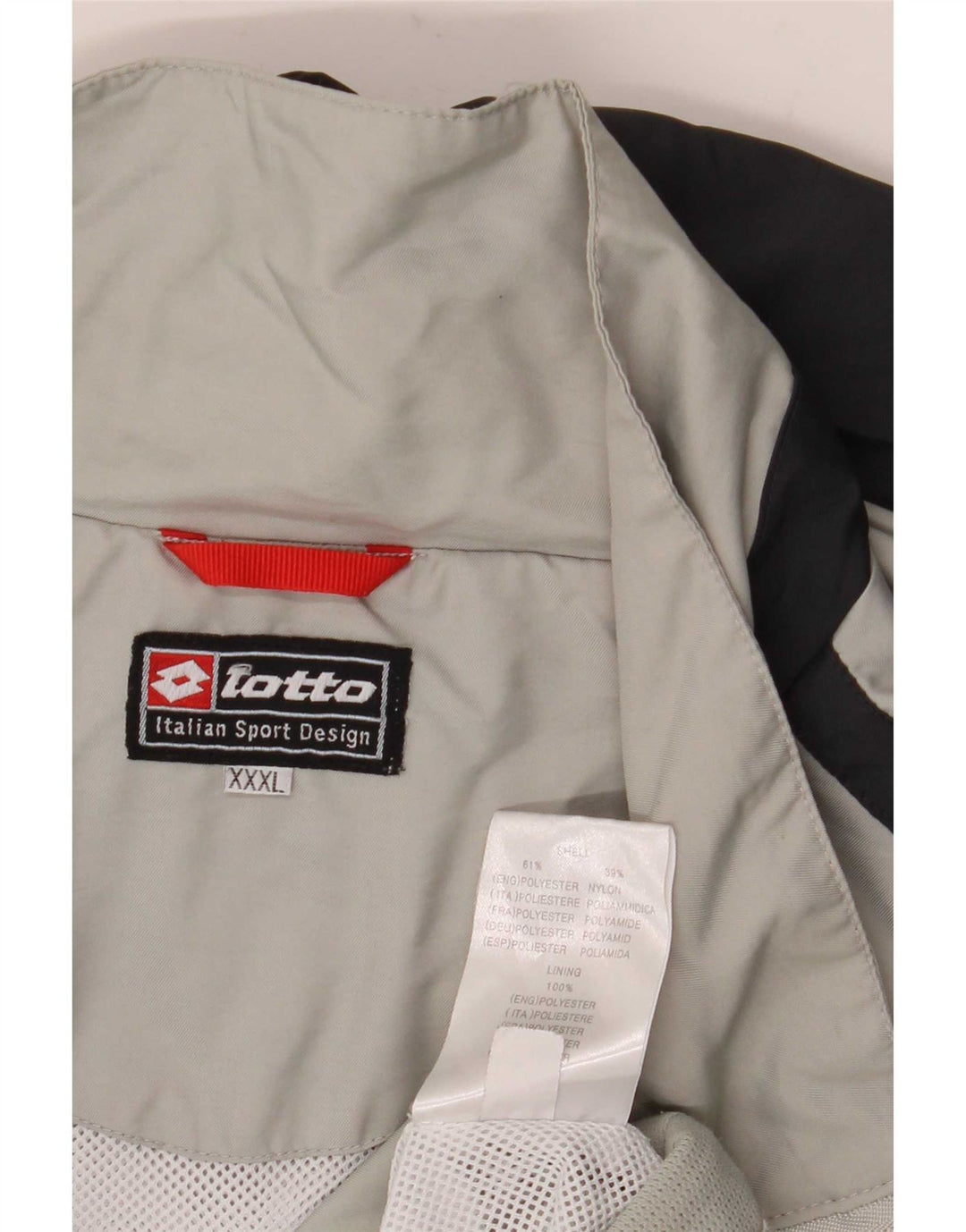 Lotto Herren-Trainingsanzugoberteil, Jacke, 3XL, graues Colourblock-Polyester