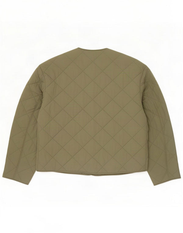 Massimo Dutti Damen Steppjacke UK 16 Large Khaki Nylon