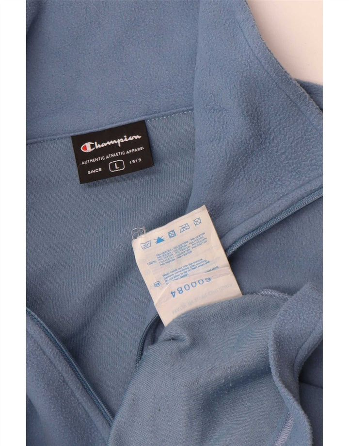 Champion Herren-Fleecepullover mit Reißverschluss, Größe L, Blau, Baumwolle