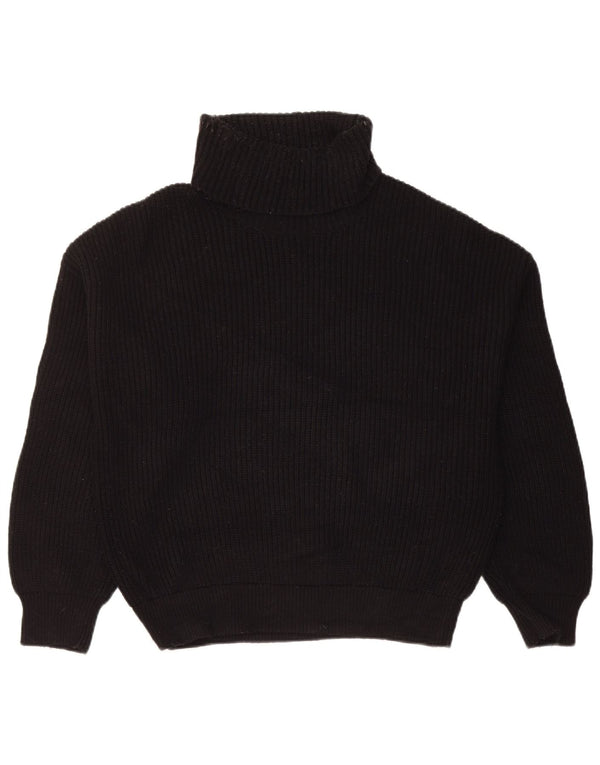 Rollkragenpullover für Damen von Zara, Gr. 14, mittlere schwarze Viskose