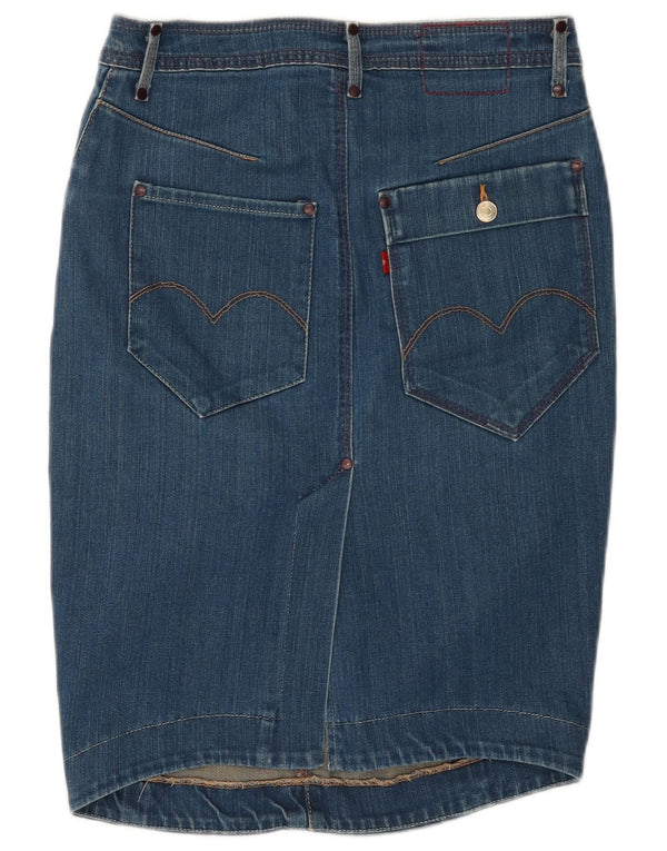 Levi's Damen Jeansrock W28 mittelblaue Baumwolle