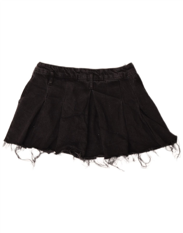 Zara Damen Mini-Jeansrock Medium W28 Schwarze Baumwolle
