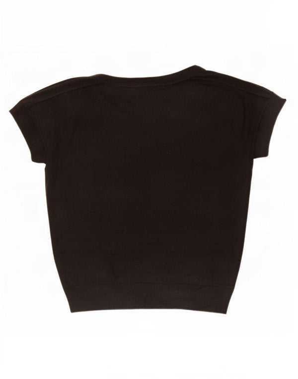 Marks & Spencer Damen-Blusenoberteil in Übergröße, Gr. 8, Größe S, Schwarz, Acryl