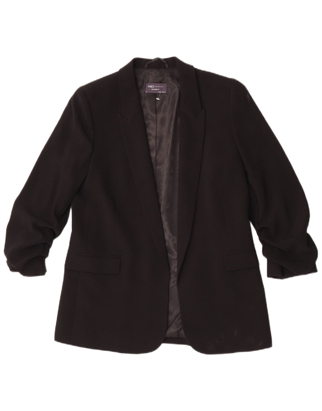 Marks & Spencer Damen-Blazer mit 3/4-Ärmeln, Gr. 10, Schwarz