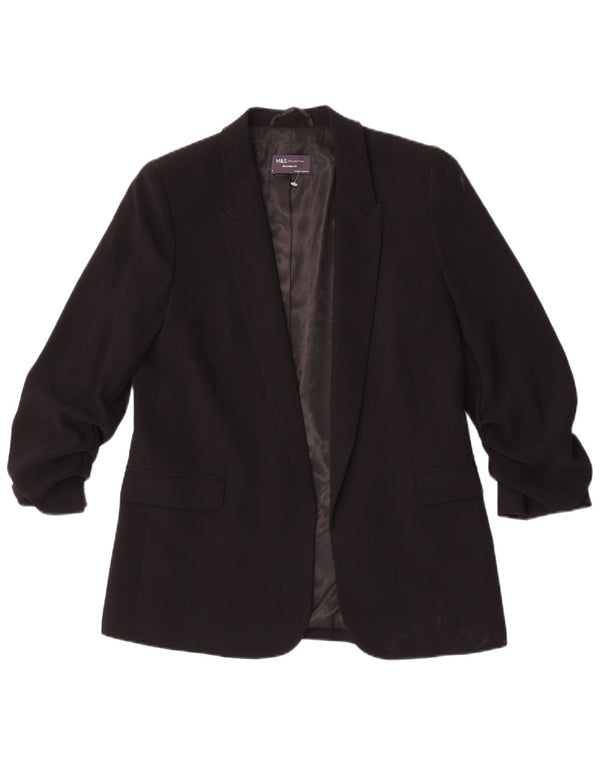 Marks & Spencer Damen-Blazer mit 3/4-Ärmeln, Gr. 10, Schwarz