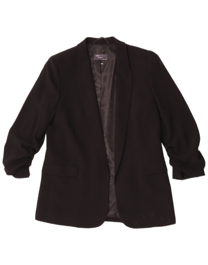 Marks & Spencer Damen-Blazer mit 3/4-Ärmeln, Gr. 10, Schwarz