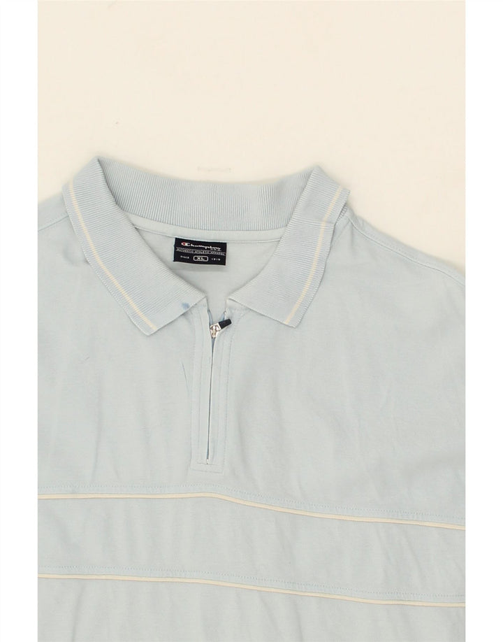 CHAMPION Mens Polo Shirt XL Blue Cotton Vintage Champion and Second-Hand Champion from Messina Hembry 