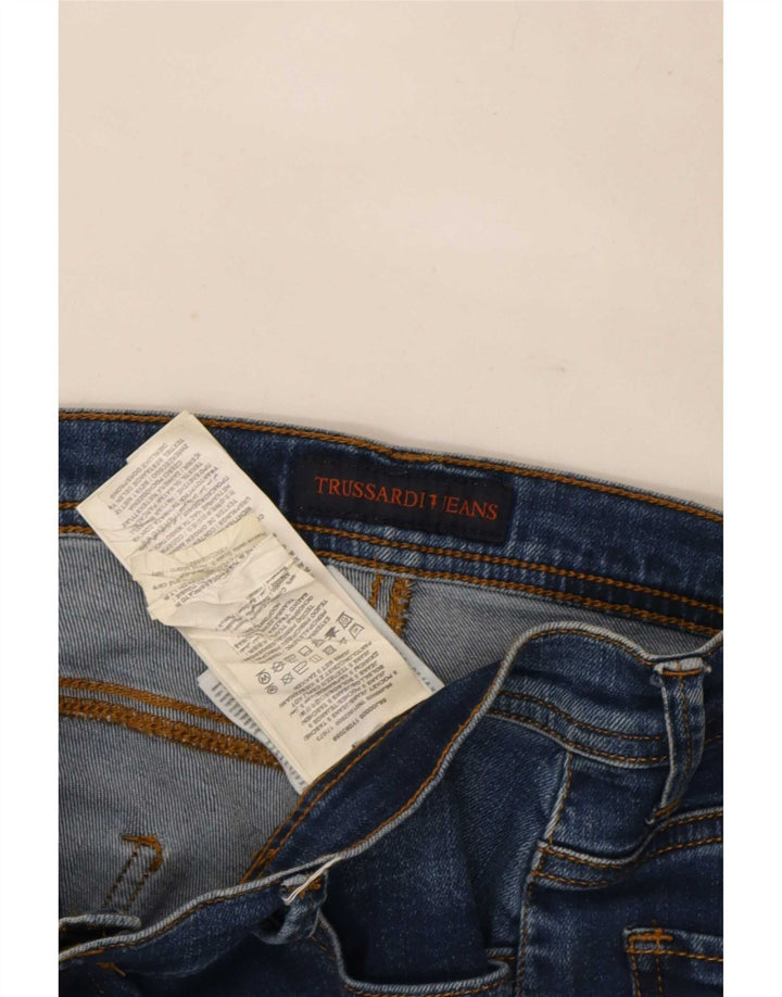 Trussardi Damen Slim Jeans W30 L30 Blaue Baumwolle