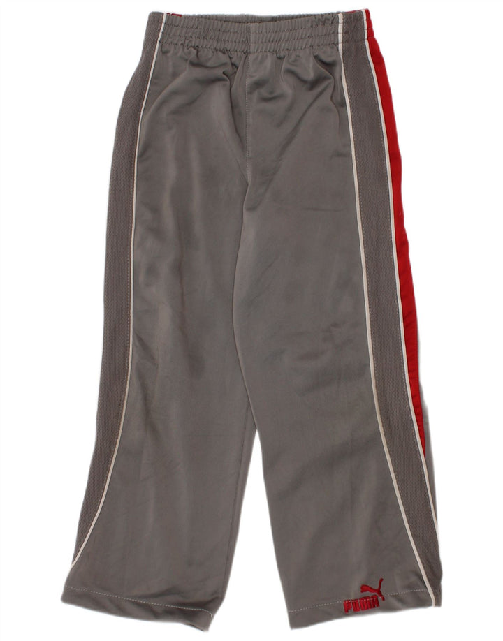 Puma Jungen-Trainingshose, 4–5 Jahre, graues Colourblock-Polyester