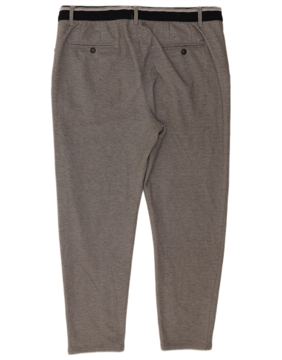 Schmale, verkürzte Herrenhose von Zara, XL, W34, L26, Grau, Polyester