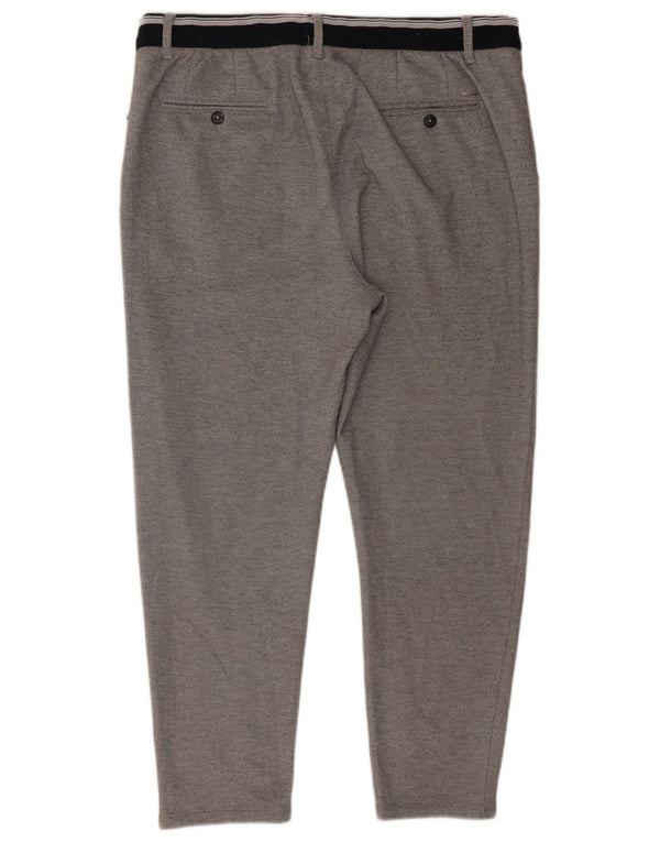 Schmale, verkürzte Herrenhose von Zara, XL, W34, L26, Grau, Polyester