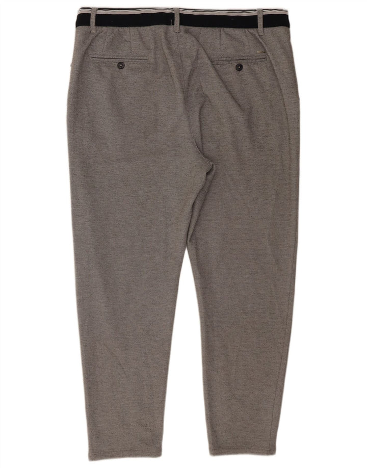 Schmale, verkürzte Herrenhose von Zara, XL, W34, L26, Grau, Polyester
