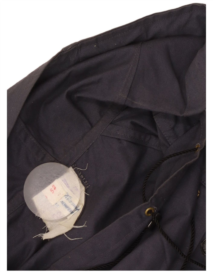 Vintage Damen Anorakjacke mit Kapuze IT 52 XL Marineblau