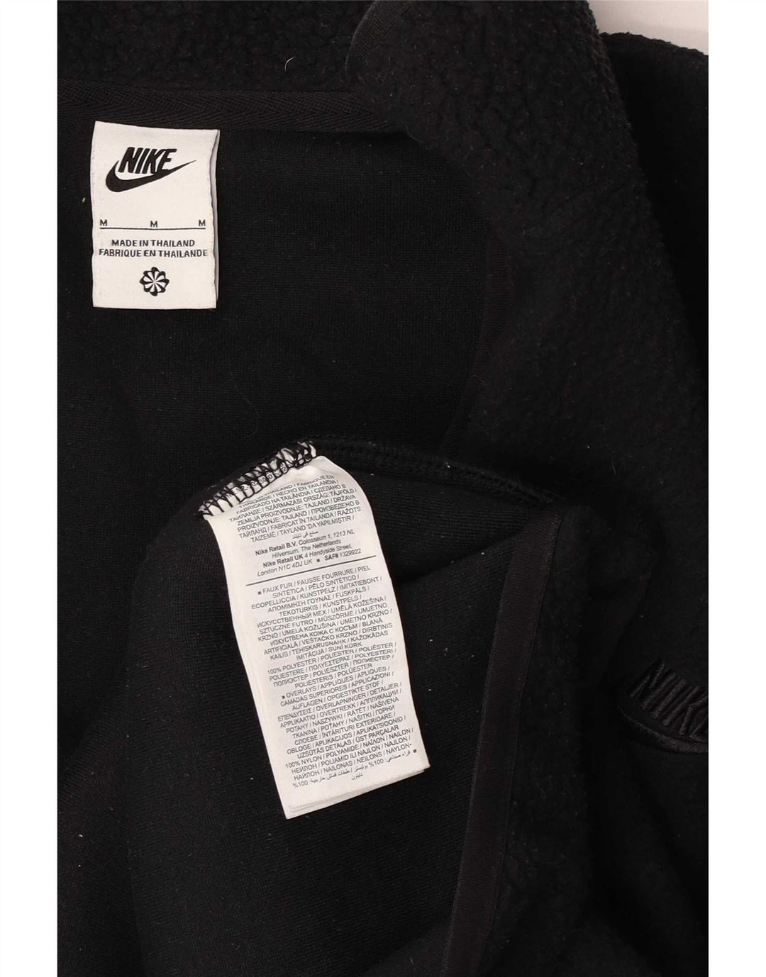Nike Herren Loose Fit Fleecejacke UK 38 Medium Schwarz Polyester