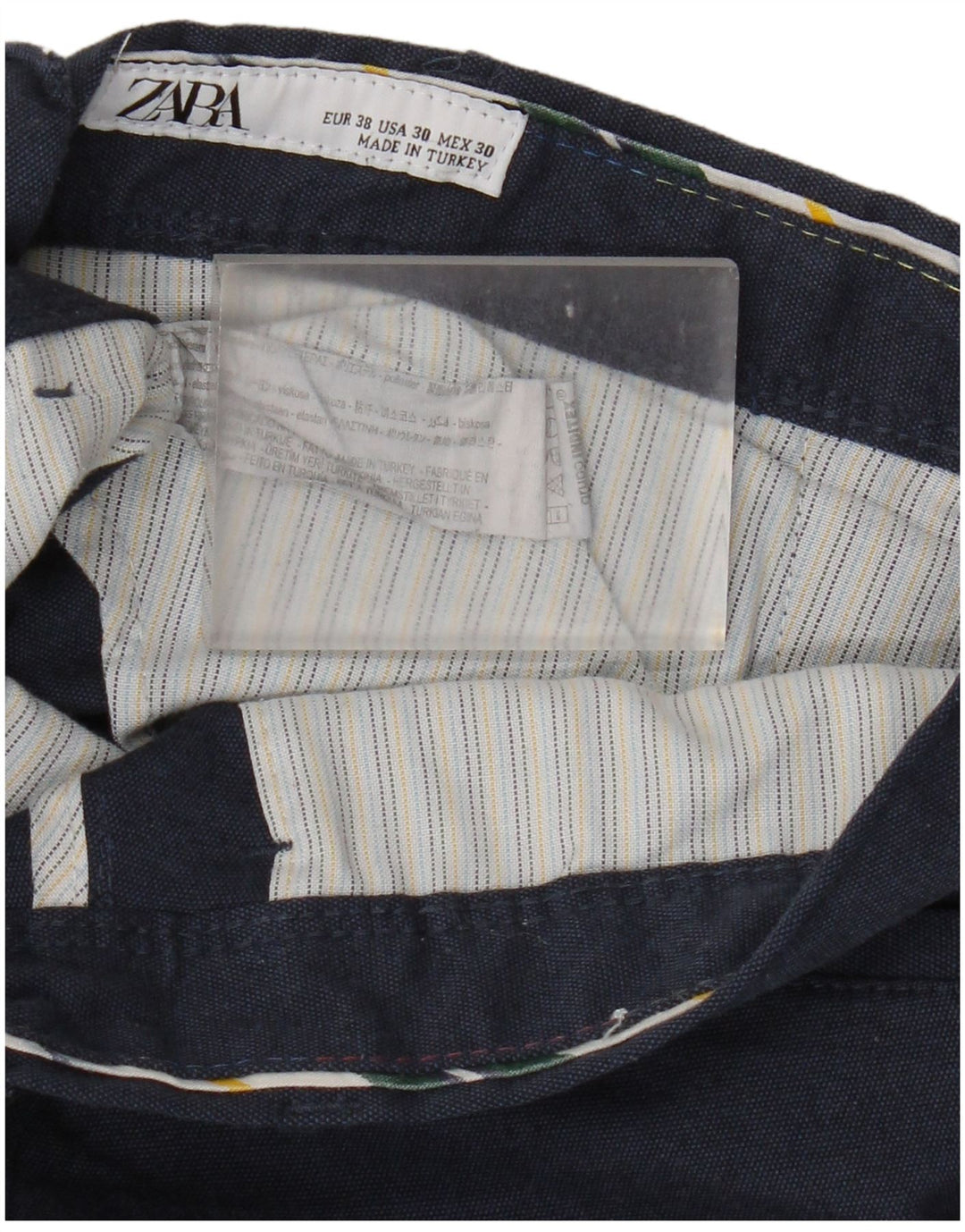 Zara Slim Chino-Hose für Herren, EU 38, Größe S, W30, L29, Marineblau, Polyester